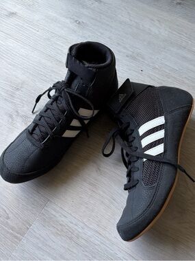 AdidasHVC Wrestling Lutte Shoe Black/White Men's Size 7